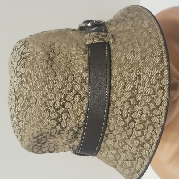 EUC Coach bucket hat leather in trim, brown/tan - Picture 2 of 6